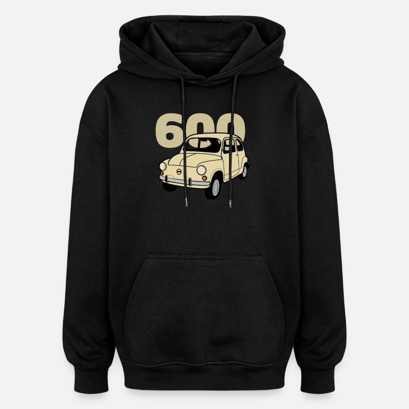 600 beige v2 - Sweat à capuche oversize unisexe - noir