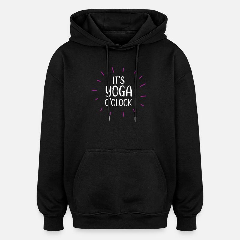 C’est Yoga O’Clock - Sweat à capuche oversize unisexe - noir