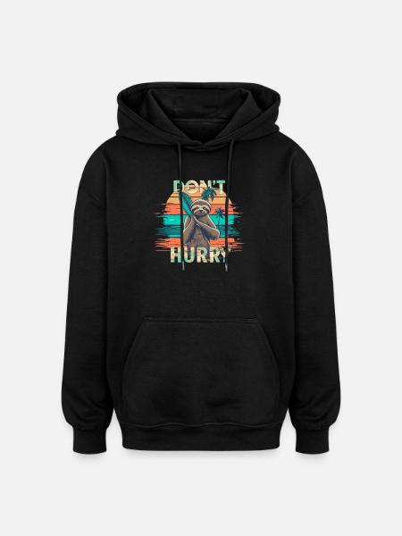 Sloth - Oversized Unisex Hoodie - black