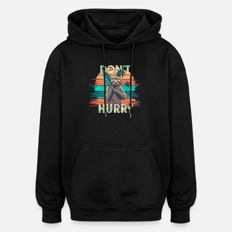 Sloth - Oversized Unisex Hoodie - black