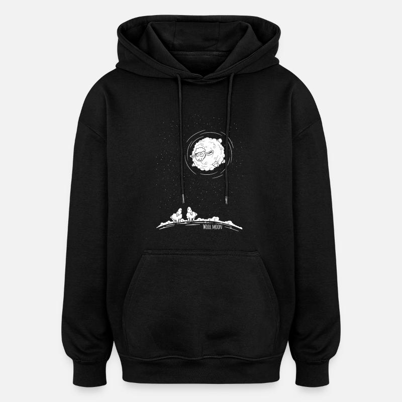 Lune de laine - Sweat à capuche oversize unisexe - noir