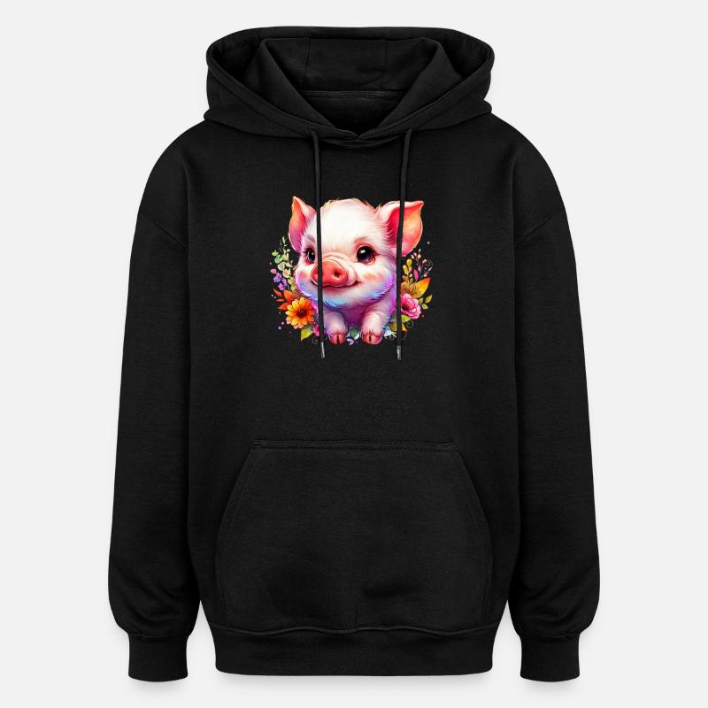 Ferkel-Ferkel - Oversized Unisex Hoodie - Schwarz