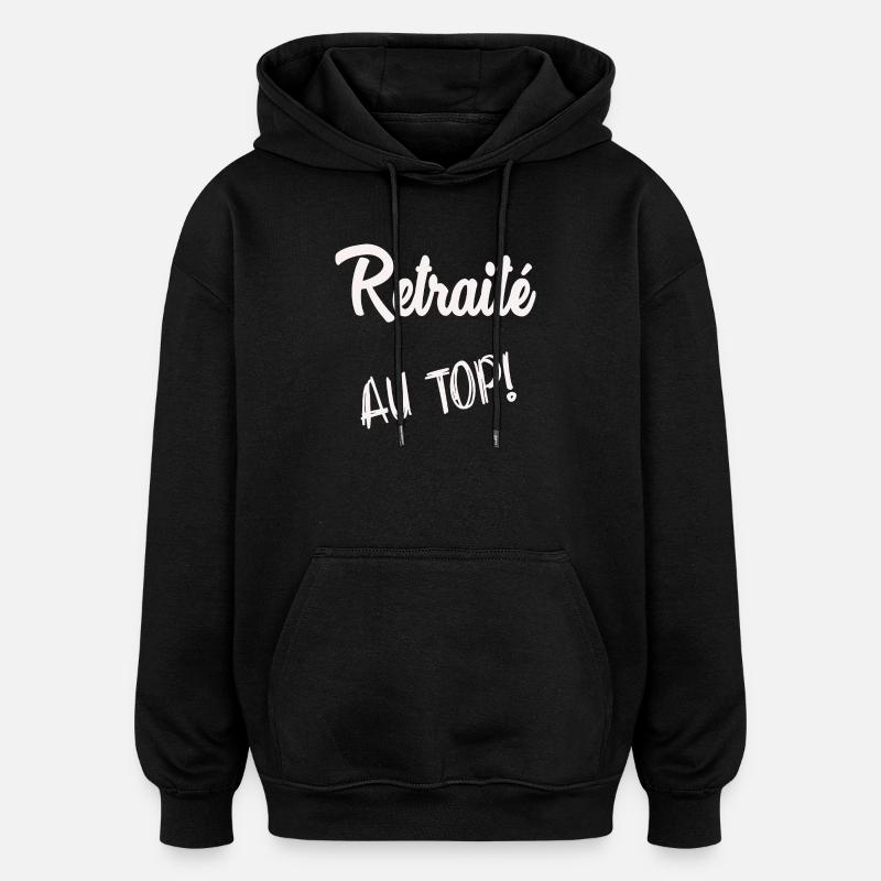 RETRAITE. BONNE RETRAITE. JOYEUSE RETRAITE - Sweat à capuche oversize unisexe - noir