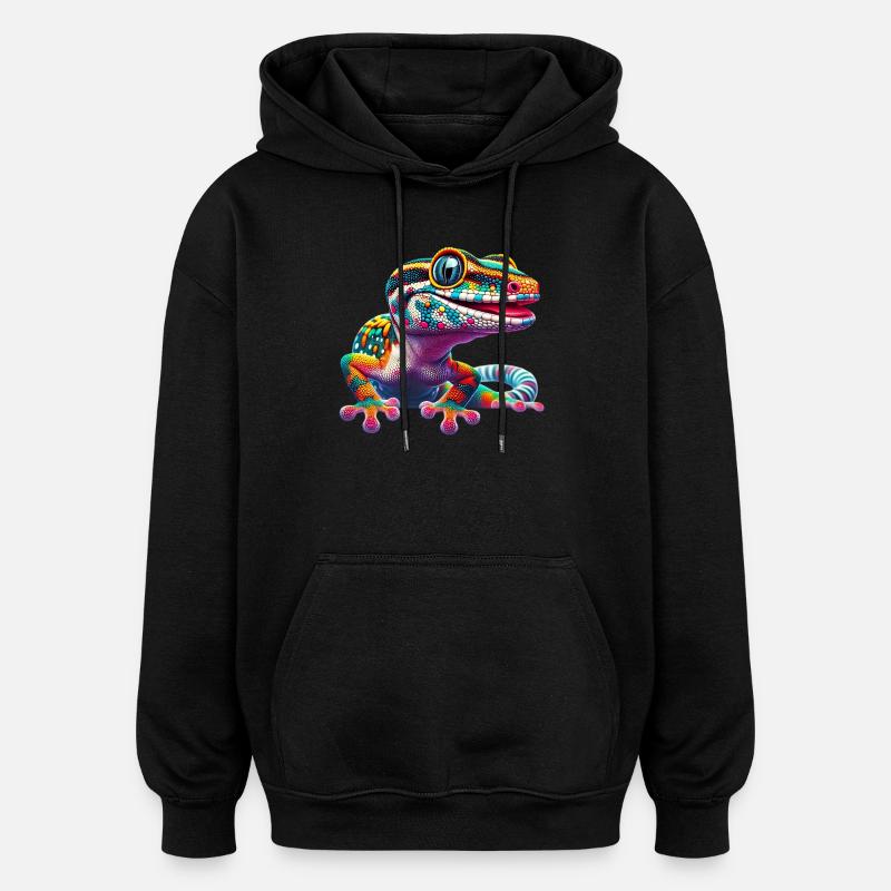 Gecko - Sweat à capuche oversize unisexe - noir