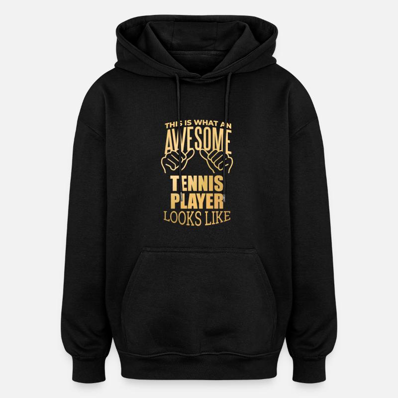 tennis - Sweat à capuche oversize unisexe - noir
