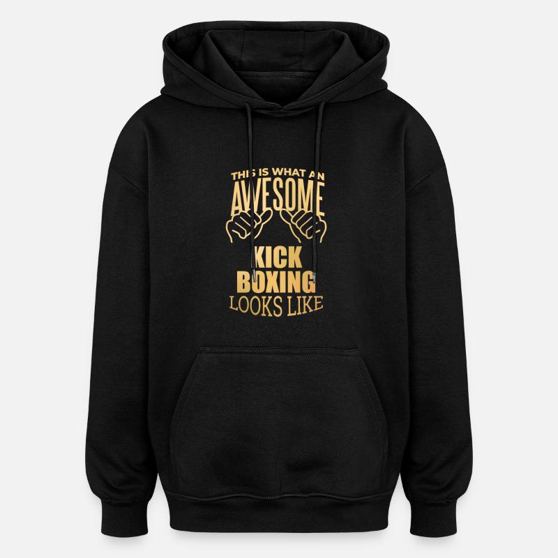 Kickboxeur - Sweat à capuche oversize unisexe - noir