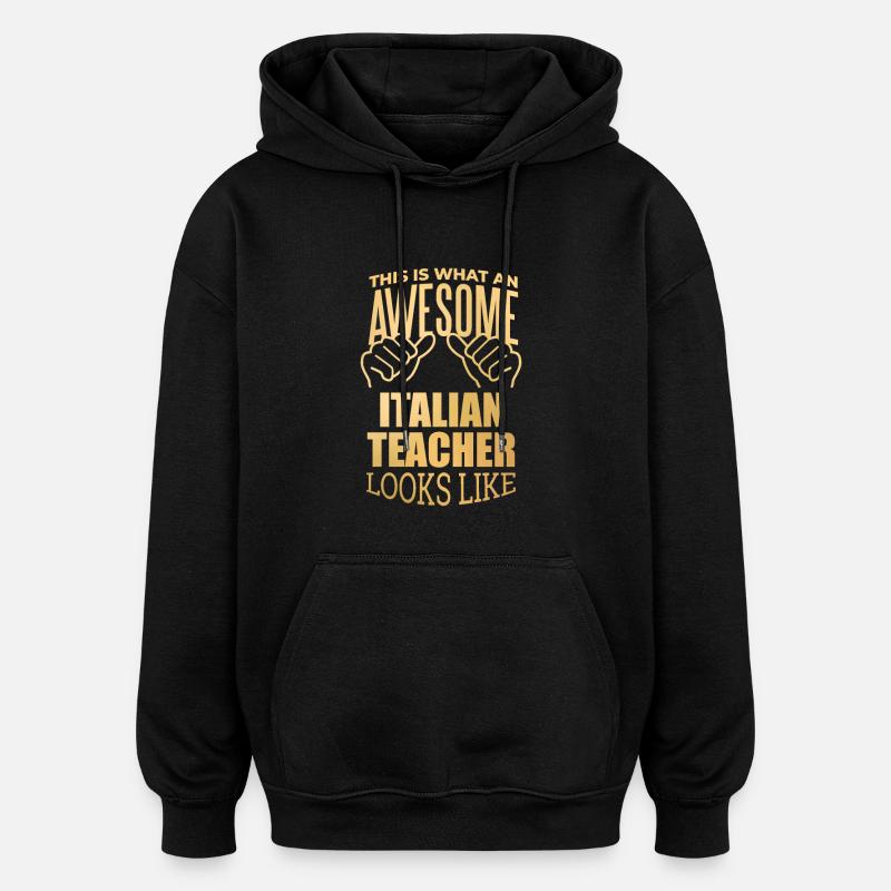 Italienisch - Oversized Unisex Hoodie - Schwarz