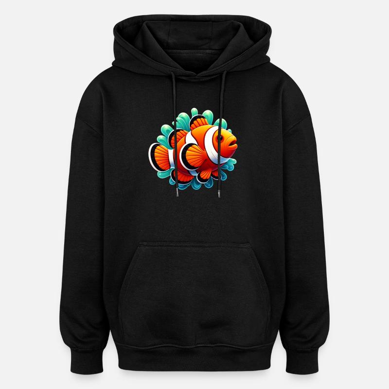 Clownfisch - Oversized Unisex Hoodie - Schwarz