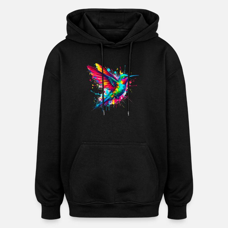 Hummingbird - Oversized Unisex Hoodie - black