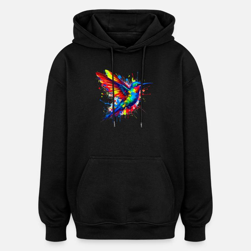 Hummingbird - Oversized Unisex Hoodie - black