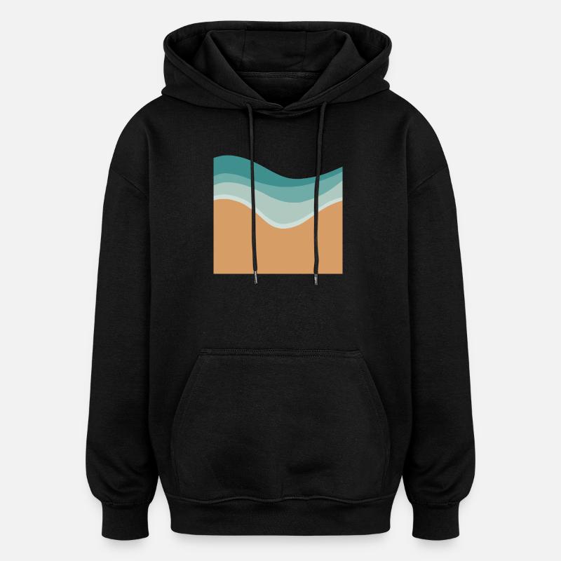 Minimal beach - Oversized Unisex Hoodie - black