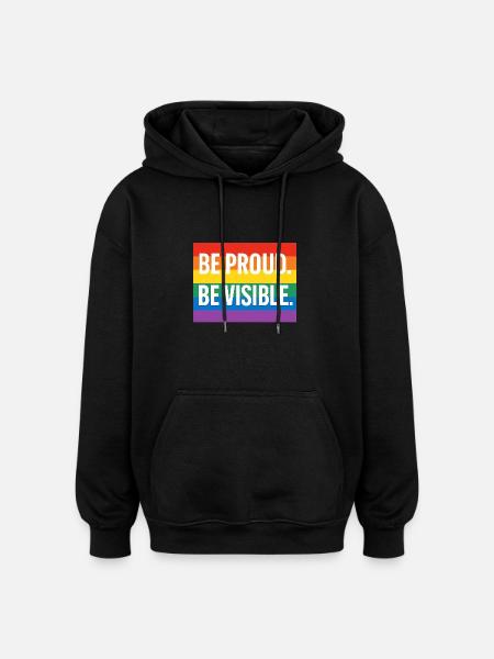 Regenbogen Pride Statement Design - Oversized Unisex Hoodie - Schwarz