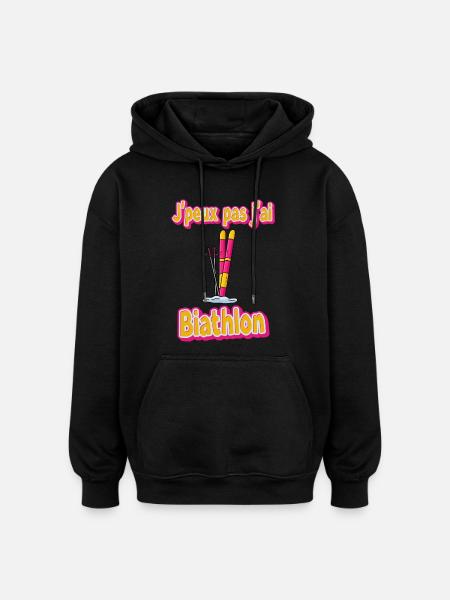 Humorous Biathlon Athlete Statement - Oversized Unisex Hoodie - black