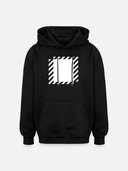  lines squares design - Oversized Unisex Hoodie - black