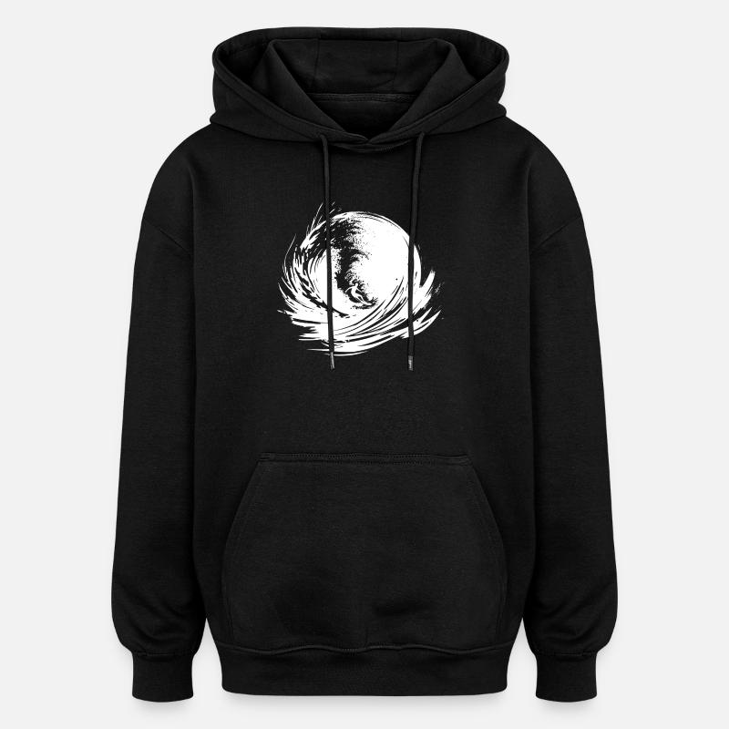 Surfeur énergique Art Surfer - Sweat à capuche oversize unisexe - noir