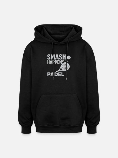 Smash Happens, Padel - Sweat à capuche oversize unisexe - noir