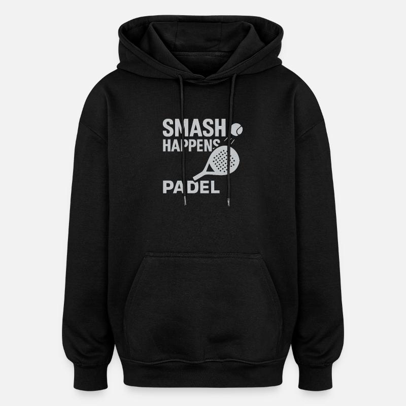 Smash Happens, Padel - Sweat à capuche oversize unisexe - noir