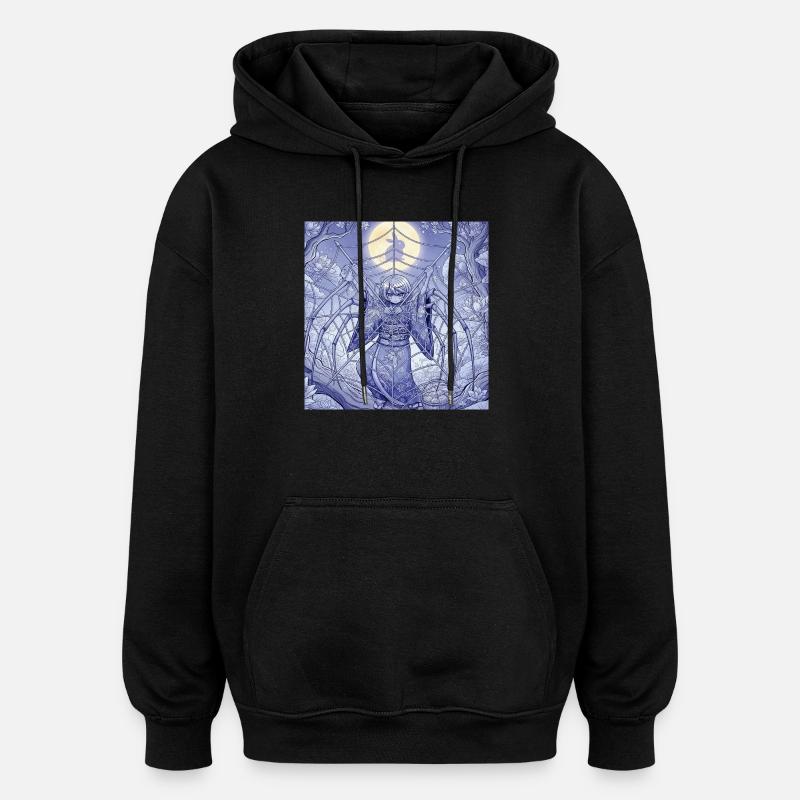 Rêve araignée lunaire  - Sweat à capuche oversize unisexe - noir
