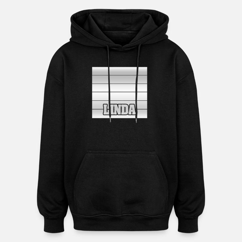 Linda - Sweat à capuche oversize unisexe - noir