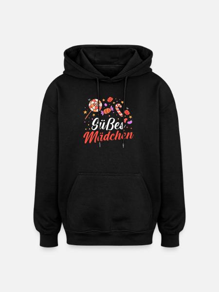 Süschigkeiten Naschkatze Süßes Mädchen - Oversized Unisex Hoodie - Schwarz