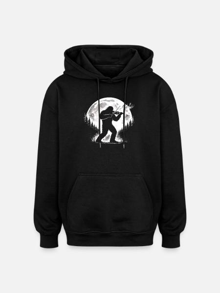 Bigfoot Violin Player - Oversized Unisex Hoodie - black