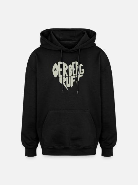 Der Berg ruft Herzdesign - Oversized Unisex Hoodie - Schwarz