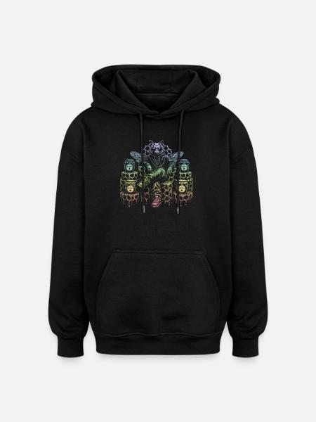 Honigbiene - Oversized Unisex Hoodie - Schwarz