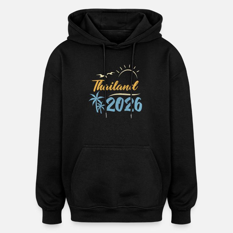 Thaïlande 2026 - Sweat à capuche oversize unisexe - noir