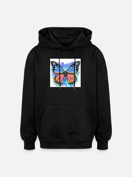 butterfly - Oversized Unisex Hoodie - black