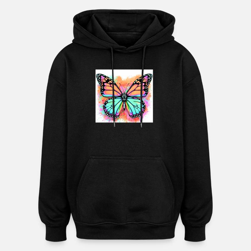 Schmetterling - Oversized Unisex Hoodie - Schwarz