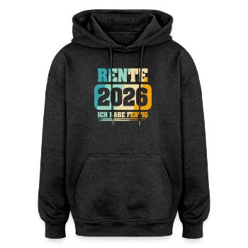 Rentner Rente 2026 - Oversized Unisex Hoodie - Anthrazit - Vorne - Noah (186cm)