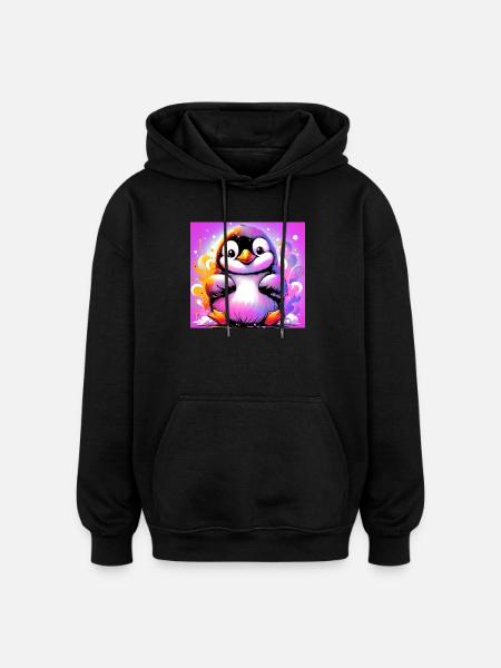penguin - Oversized Unisex Hoodie - black