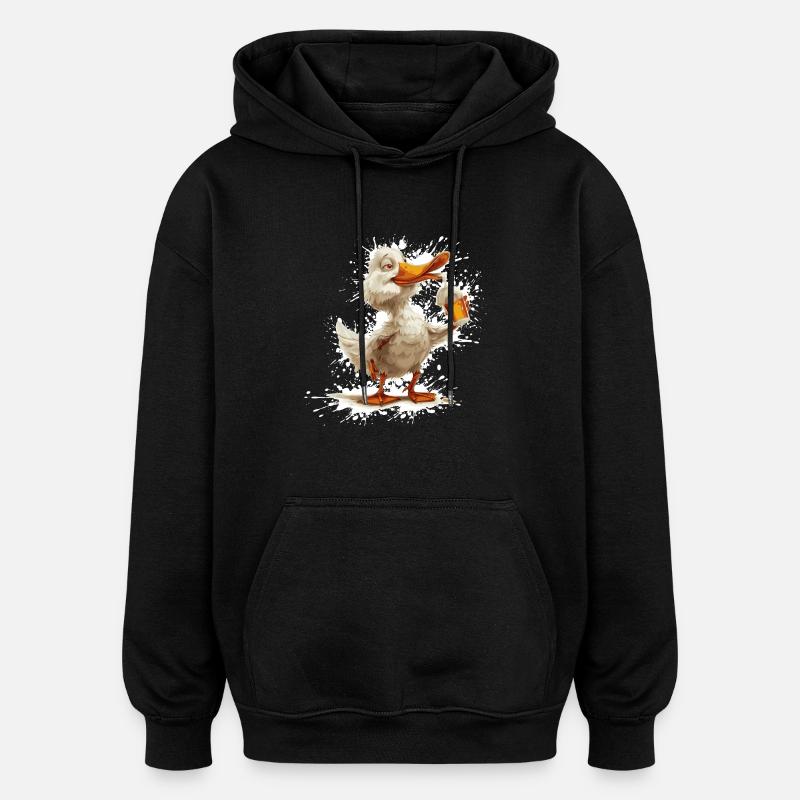 Duck Beer Funny - Oversized Unisex Hoodie - black