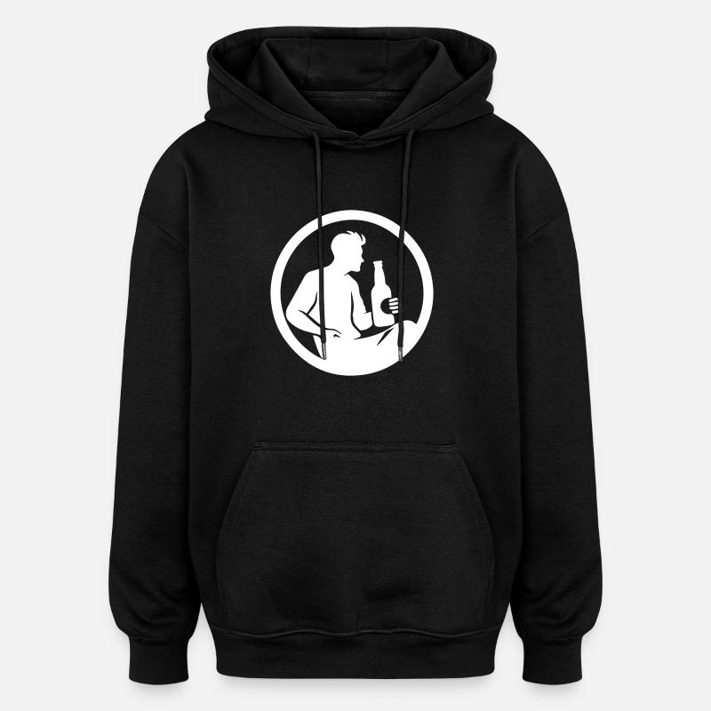 Drinking Silhouette - Oversized Unisex Hoodie - black
