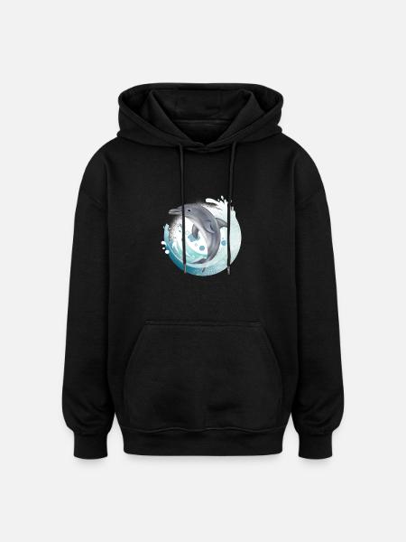 Tauch Dive Dolphin - Delfin - Oversized Unisex Hoodie - black