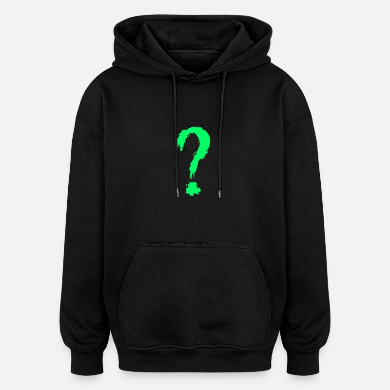 Fragezeichen Grün - Oversized Unisex Hoodie - Schwarz