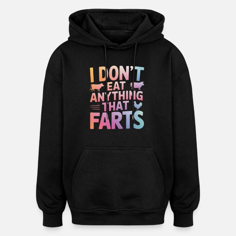Végétarien Végétalien Végétarien Végétarien - Sweat à capuche oversize unisexe - noir