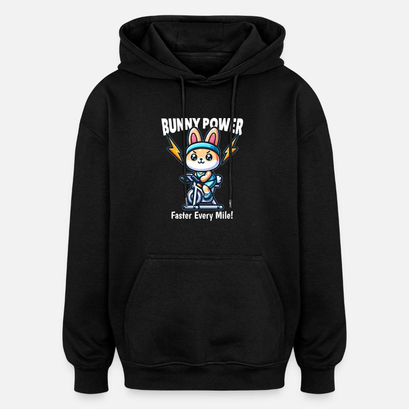 Vélo de lapin - Sweat à capuche oversize unisexe - noir