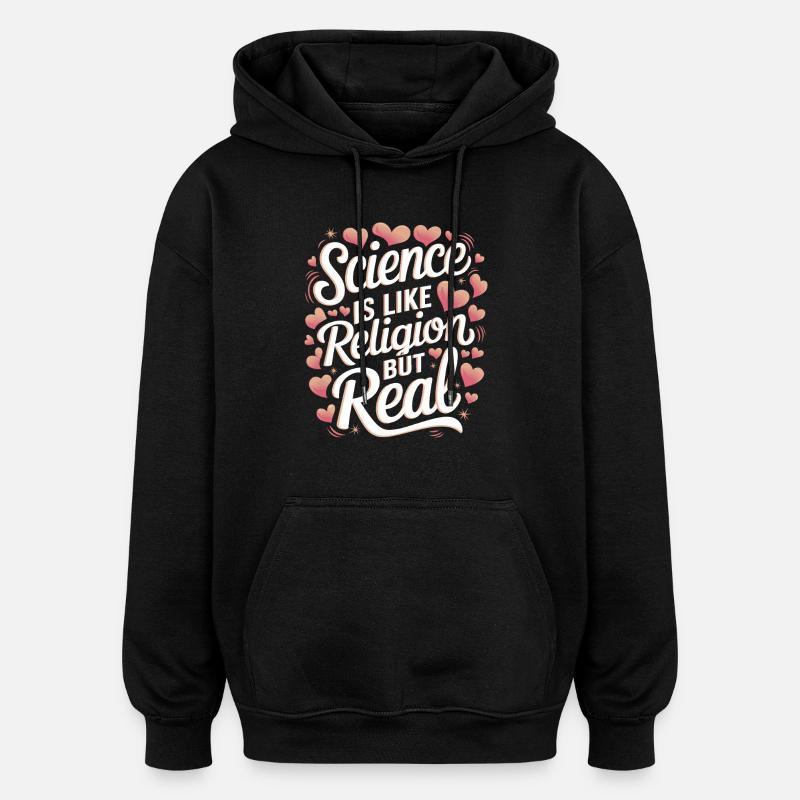 Athéisme, athée, anti-religion, agnostique - Sweat à capuche oversize unisexe - noir