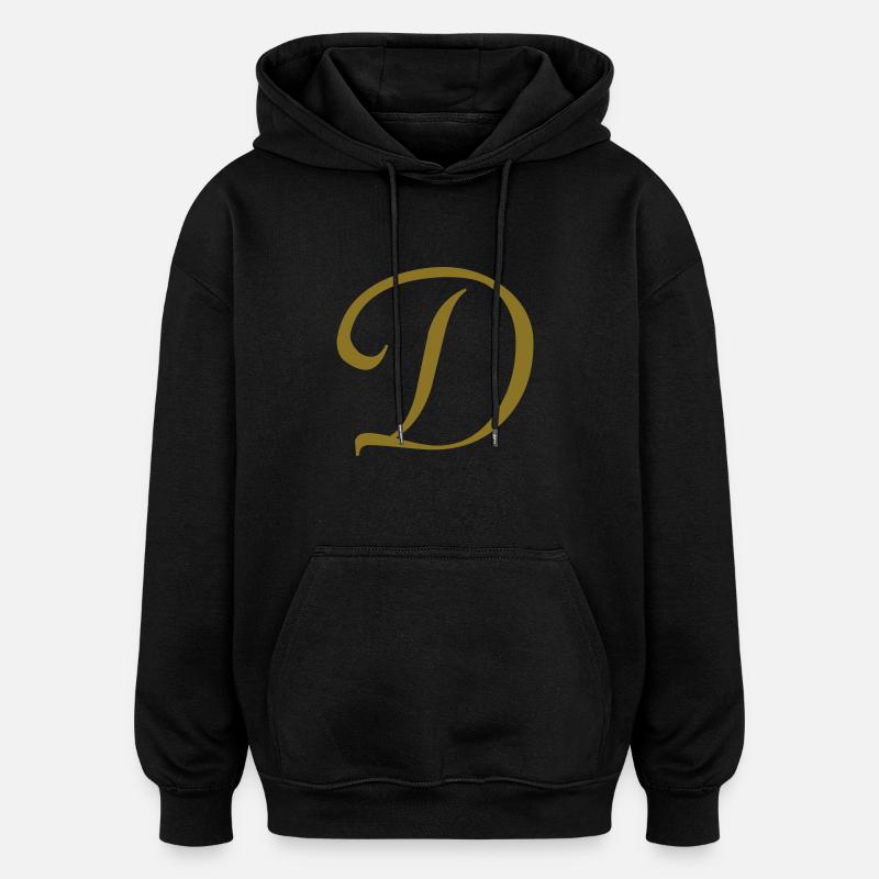 Buchstabe D - Oversized Unisex Hoodie - Schwarz