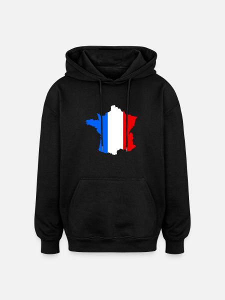 France - Oversized Unisex Hoodie - black