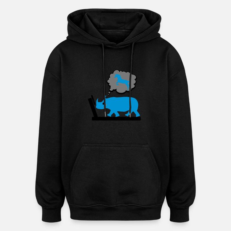 Traum - Sweat à capuche oversize unisexe - noir