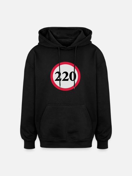geschwindigkeitstafel_220 - Oversized Unisex Hoodie - Schwarz