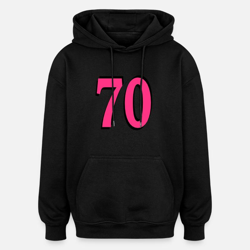 70 Anniversaire - Sweat à capuche oversize unisexe - noir