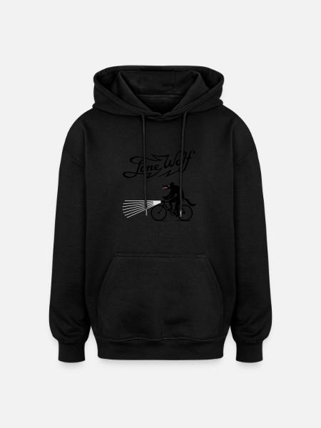 Lone Wolf on bike - Oversized Unisex Hoodie - black