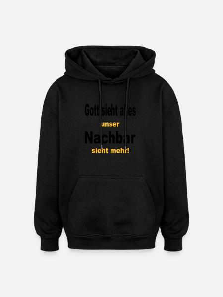 God sees everything - Oversized Unisex Hoodie - black