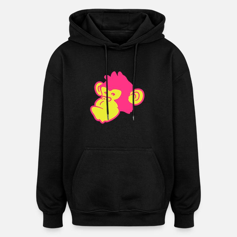 Cool monkey head - Oversized Unisex Hoodie - black