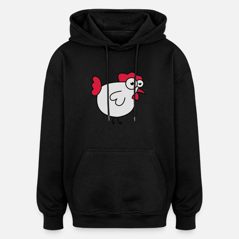 huhn_02 - Oversized Unisex Hoodie - black