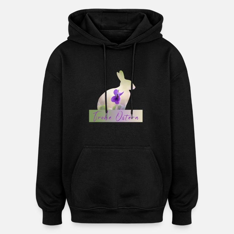 Joyeux lapin de Pâques - Sweat à capuche oversize unisexe - noir