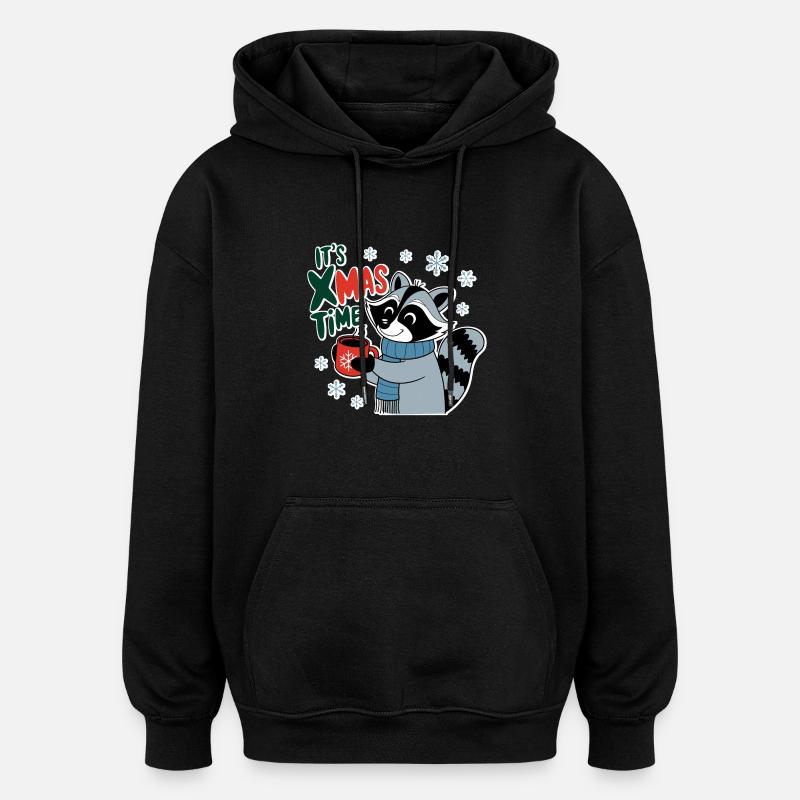 l'instant de noel - hiver mignon - Sweat à capuche oversize unisexe - noir